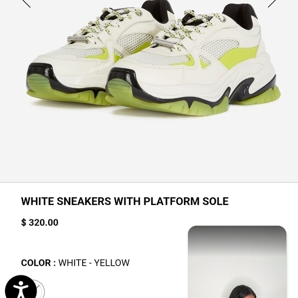 The Kooples Shoes - The KooplesChunky White and Yellow Platform Sneakers